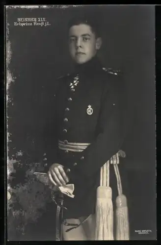 AK Erbprinz Reuss j. L., Heinrich XIV., in Uniform