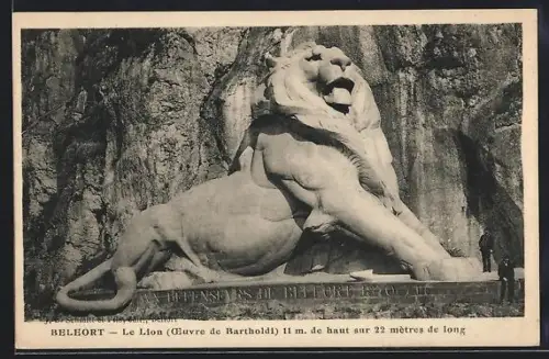 AK Belfort, Le Lion, Oeuvre de Bartholdi, 11 m de haut sur 22 mètres de long