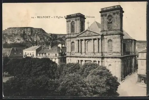 AK Belfort, L`Église Saint-Christophe et le Château