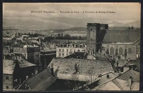 AK Belfort /Territoire, Vue prise du Lion, À l`horizon, le Ballon d`Alsace