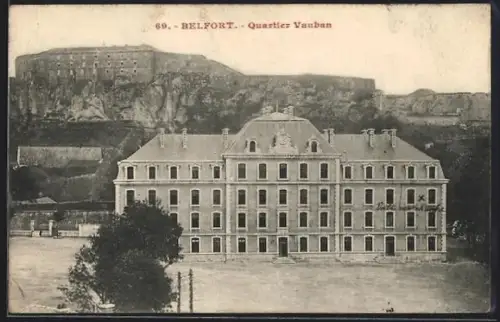 AK Belfort, Quartier Vauban avec forteresse en arrière-plan
