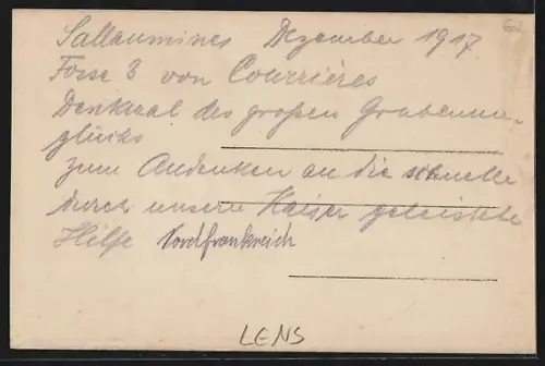 Foto-AK Lens, Panorama de la ville détruite