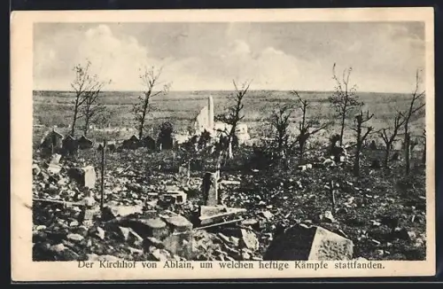 AK Ablain, Kirchhof, um welchen heftige Kämpfe stattfanden