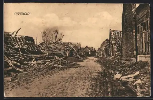 AK Givenchy, Une rue détruite