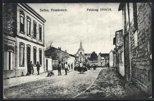 AK Selles, Une rue avec l`Église