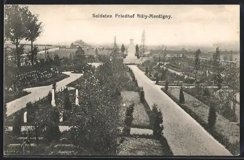 AK Billy-Montigny, Soldaten Friedhof