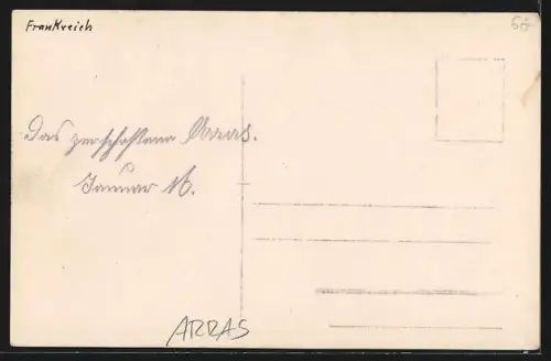 Foto-AK Arras, Vue générale de la ville détruite