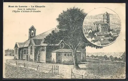 AK Ablain-Saint-Nazaire, Mont de Lorette, la chapelle