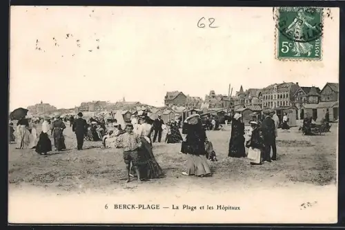 AK Berck-Plage, La Plage et les Hôpitaux