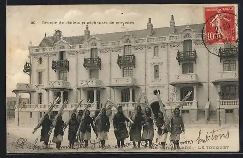 AK Le Touquet, Groupe de chalets et pècheuses de crevettes