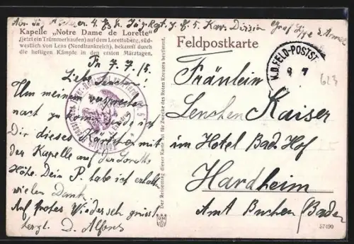 Künstler-AK Lorette, Notre Dame de Lorette