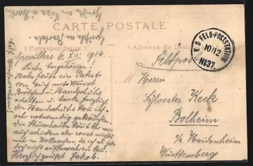 AK Bapaume, Monument élévé sur le champ de btaille par le Conseil Général du Pas-de-Calais