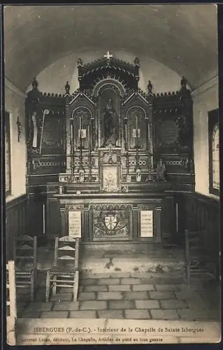 AK Isbergues /P.-de-C., Intérieur de la Chapelle de Sainte Isbergue
