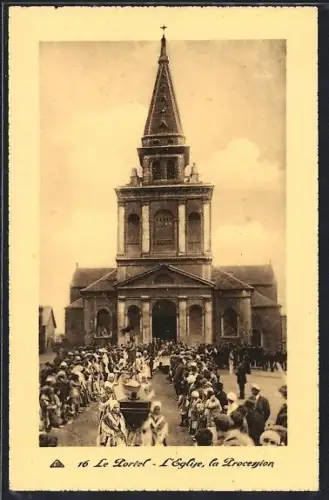AK Le Portel, L`Église la Procession