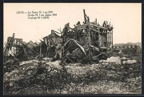 AK Lens, La Fosse N°1 en 1919