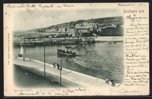 AK Boulogne s. Mer, La Plage
