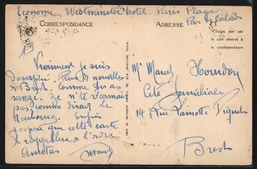 AK Le Touquet Paris-Plage, Vue prise de l`Atlantic