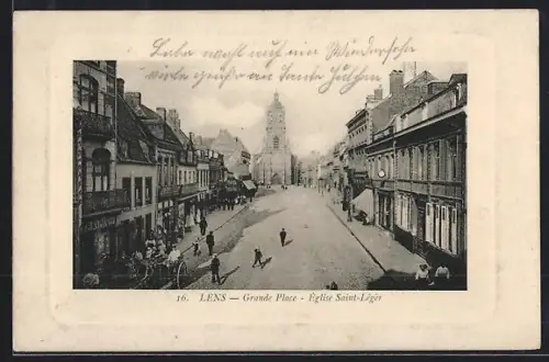 AK Lens, Grande Place, Église Saint-Léger