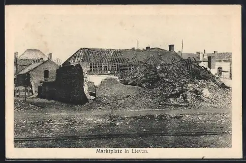 AK Liévin, Vue du marché en ruines