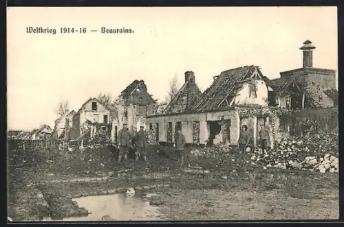 AK Beaurains, Destruction pendant la Guerre 1914-16