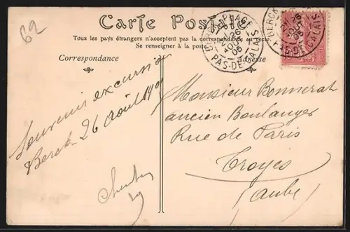 AK Berck-Plage, L`Hôtel de la Terrasse et l`avenue de la Gare