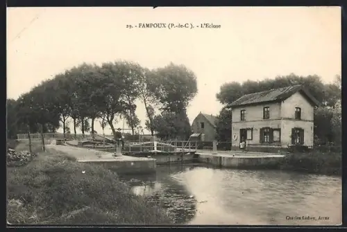 AK Fampoux /P.-de-C., L`Écluse et paysage environnant