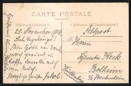 AK Bapaume, Entrée de la Rue de Péronne