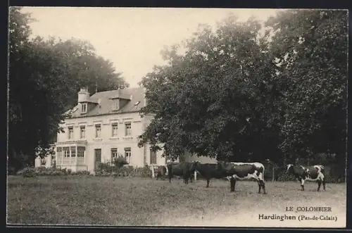 AK Hardinghen /Pas-de-Calais, Le Colombier avec vaches dans le pré