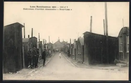 AK Lens, Habitations d`ouvriers dénommées Demi-Lune en 1921