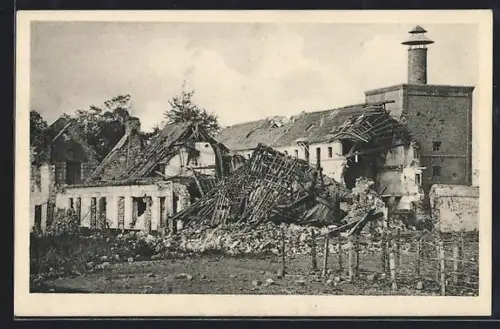 AK Beaurains, Ruines d`un bâtiment après un bombardement