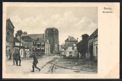 AK Bucquoy, Partie am Kirchplatz