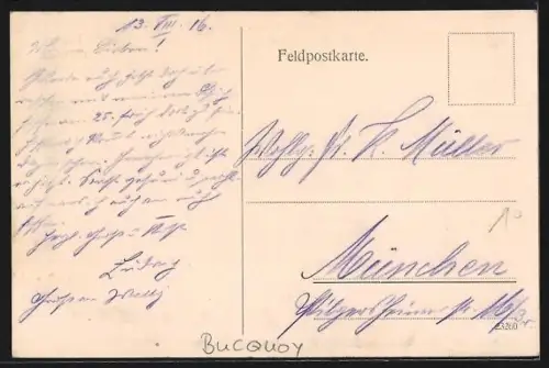 AK Bucquoy, Partie am Kirchplatz