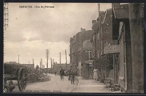 AK Bapaume, Rue de Péronne