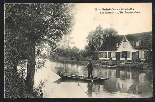 AK Saint-Omer, les marais, l'Ile Sainte-Marie