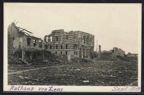 Foto-AK Lens, Rathaus