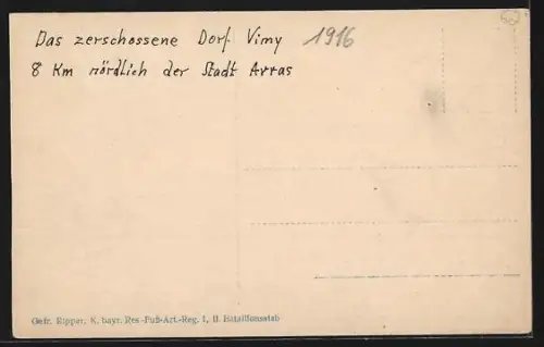 AK Vimy /Arras, Panorama