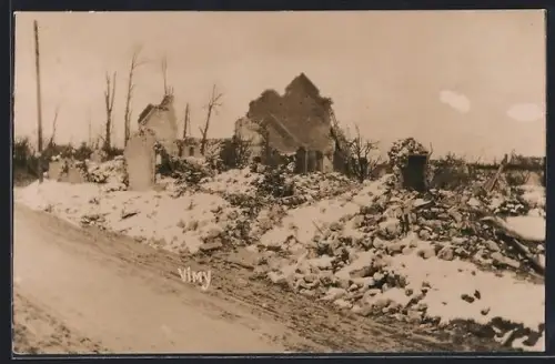 Foto-AK Vimy, Panorama en hiver