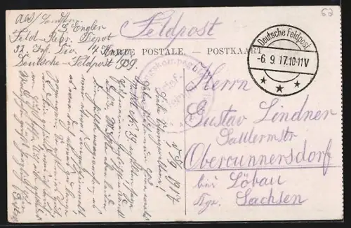 AK Arras, Le Quartier Schram, Infanterie