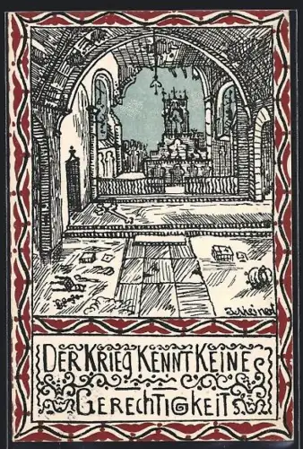 AK Fresnoy, Intérieur de l`église après le bombardement du 2 octobre 1914