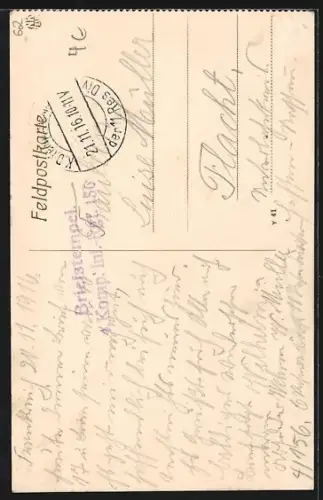 AK Lens, Rue Victor Hugo, bâtiment détruit après bombardement