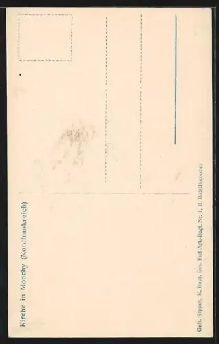 AK Monchy, Intérieur de l`église en ruines