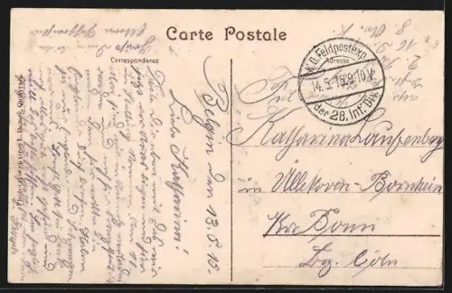 AK Arras, La Cathédrale et la rue des Trois Visages