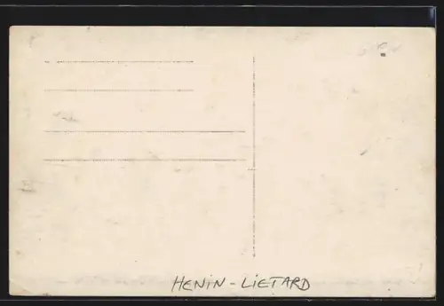 AK Henin-Lietard, Vue de l`église et des bâtiments endommagés