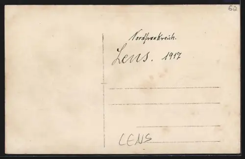 AK Lens, Rue dévastée après le conflit en 1917