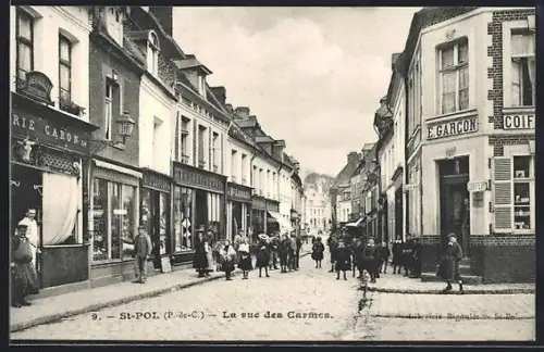 AK St-Pol /P.-de-C., La rue des Carmes