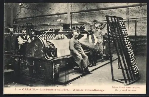 AK Calais, L`industrie tullière, Atelier d`ourdissage