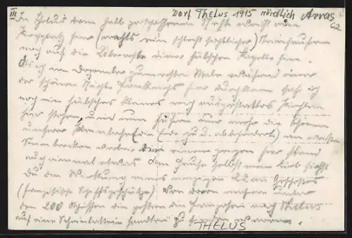 AK Thélus, Bâtiment en ruines après les bombardements