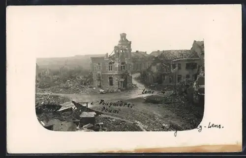 AK Noyelles-sous-Lens, Vue des ruines après la guerre
