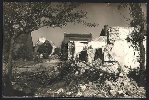 AK Bailleul-Sir-Berthoult, Le village détruit après les bombardements de 1915