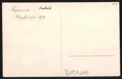 AK Bapaume, Rue en ruines après la guerre 1918